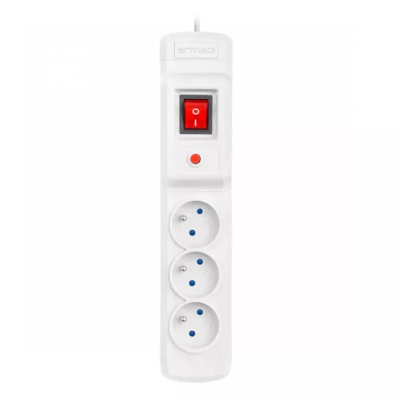 Power strip ARMAC Multi M3 with 3 outlets and 5 m cable, grey