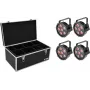 LED spot set EUROLITE SLS-6 TCL 4x with case TDV-1, 4‑unit kit, RGBW wash lights