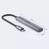 USB-C hub Unitek H1208B — 1x USB-A 5 Gbps, 3x USB-A 2.0, USB-C host, aluminium housing, 0.20 m cable