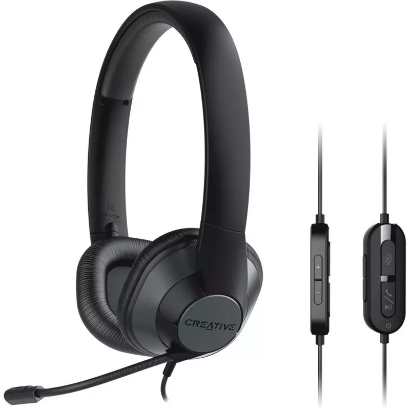 Creative 51EF0960AA000 HS-720 V2 on-ear Headset Black Silver Volum