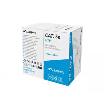 LAN Cable UTP cat.5e 100m solid grey CPR LANBERG
