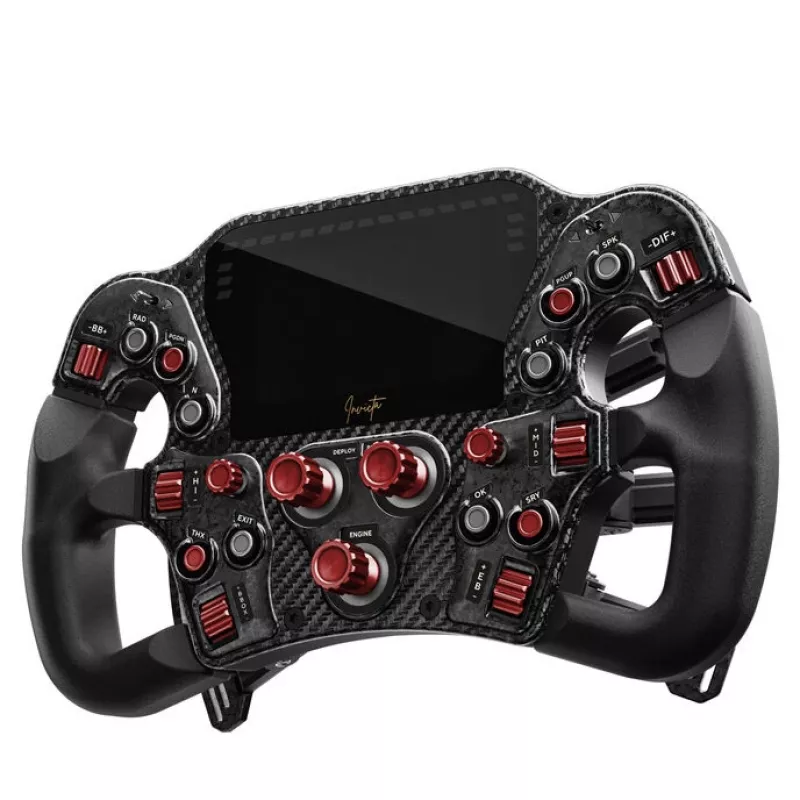 Steering Wheel Asetek Invicta 4.3-Inch LCD USB-C Red on Black Edition