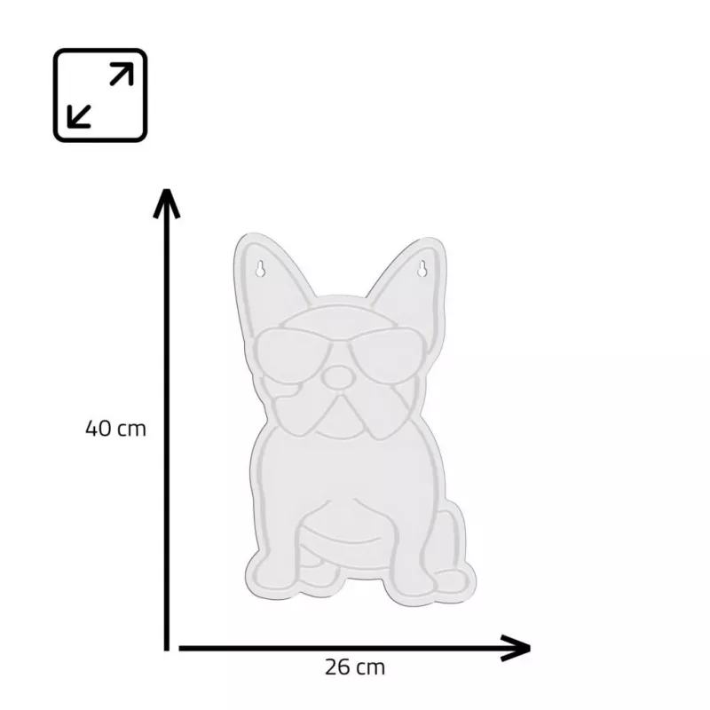 Neon light MANTA Manta SNL66WH French Bulldog White — decorative LED neon sign shaped like a French bulldog