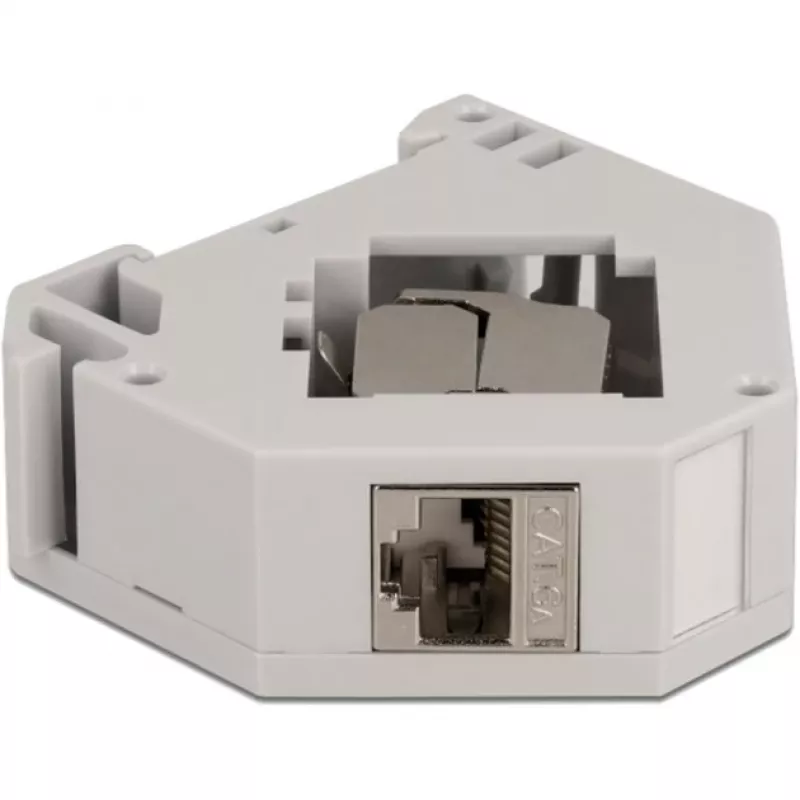 Delock - Modularadapter - DIN rail-mountable - CAT 6a - STP - Grey - 1 Connector (86014)