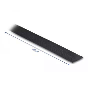 DeLOCK Cloth Tape 25 m x 25 mm tearable self-adhesive black