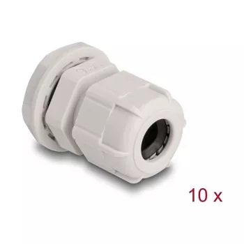 Cable gland M16 DELOCK, plastic, grey, pack of 10