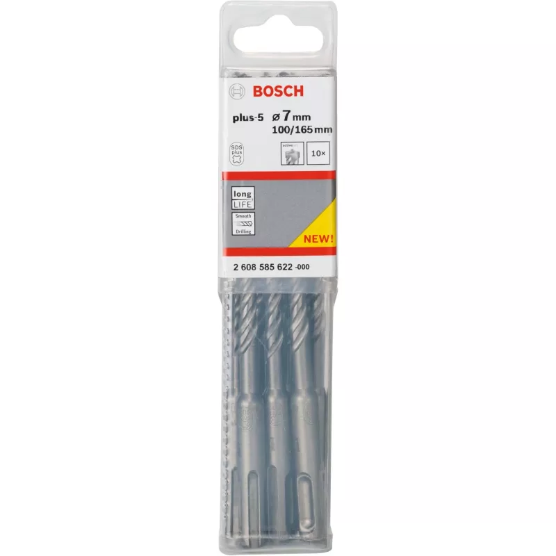 Drill bit, Bosch SDS-plus-5, 165 mm length, SDS-plus shank