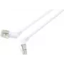 Renkforce RF-6071564 RJ45 Network Cable, Patch Cable CAT 6a F/UTP 0.50 m White Plug Contacts 360° Rotatable, Angled Cable Exit 1 pc(s) (RF-6071564)