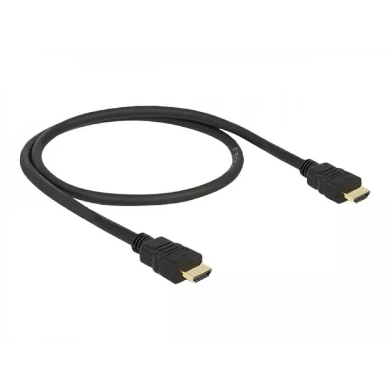 DeLOCK - Video-/Audio-/Network Cable - HDMI - 28 AWG - HDMI, 19-pin (M) - HDMI, 19-pin (M) - 50cm - Black (84751)