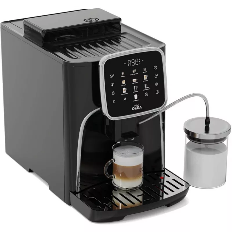 Fully automatic espresso machine Arzum Okka Espresso Pro M black/chrome with milk container