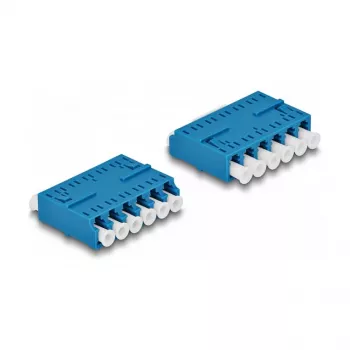 DeLOCK Optical Fiber Coupler HD LC Hexaplex female to LC Hexaplex female blue