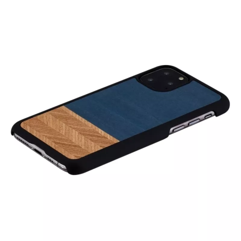 Smartphone case man and wood for iPhone 11 Pro — denim black