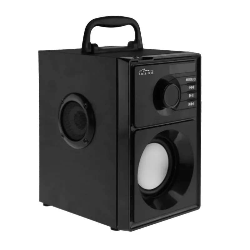 Wireless speaker MEDIA-TECH MT3179, 20W (RMS 15W), Bluetooth 5.1, FM, MicroSD, USB, AUX, Li-Ion, 6 h, wooden housing