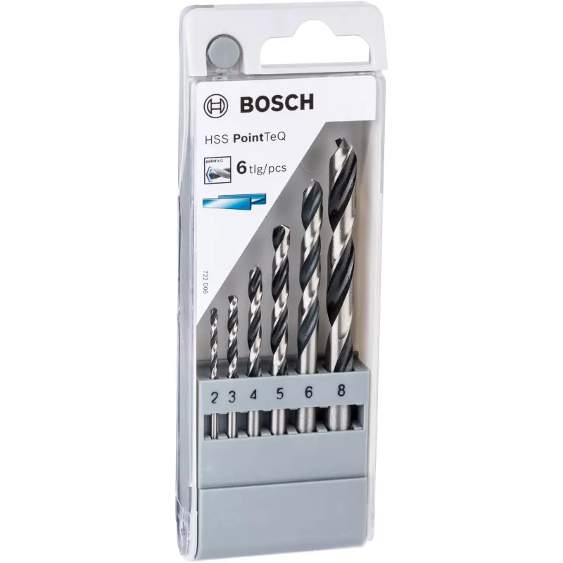 Bosch HSS Twist Drill Bit PointTeQ Sets, Drill, Twist drill bit, 8 mm, 117 mm, Metal, 7.5 cm