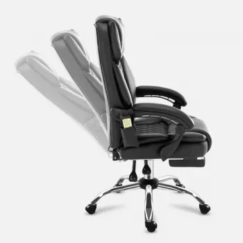 Office ergonomic swivel chair mark adler MA-BOSS 6.0, organic leather seat, adjustable height 47–55 cm, lumbar support, tilt Dual mechanism