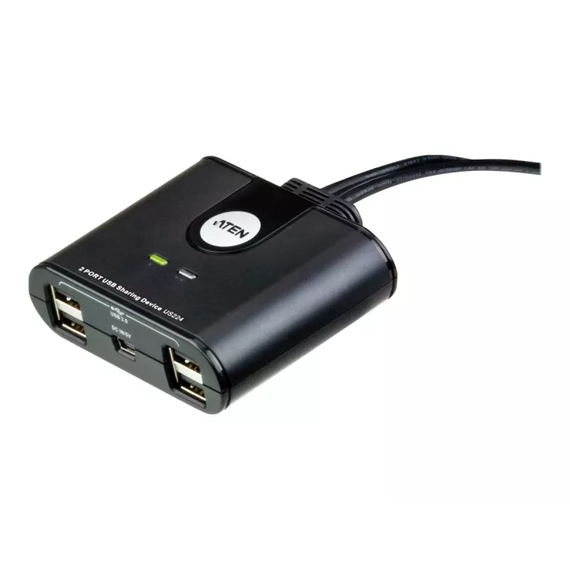 USB 2.0 2-Port Peripheral Sharing Device ATEN US224AT — USB Type-A, 1.8 m cable, black