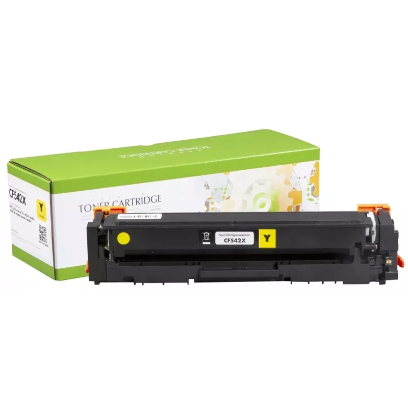 Compatible Static-Control HP Cartridge No.203X Yellow 2,5K (CF542X)/Canon CRG-054HY New chip