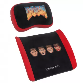 Memory Foam Pillow Set noblechairs DOOM Retro Edition — ergonomic cushions for gaming and office chairs