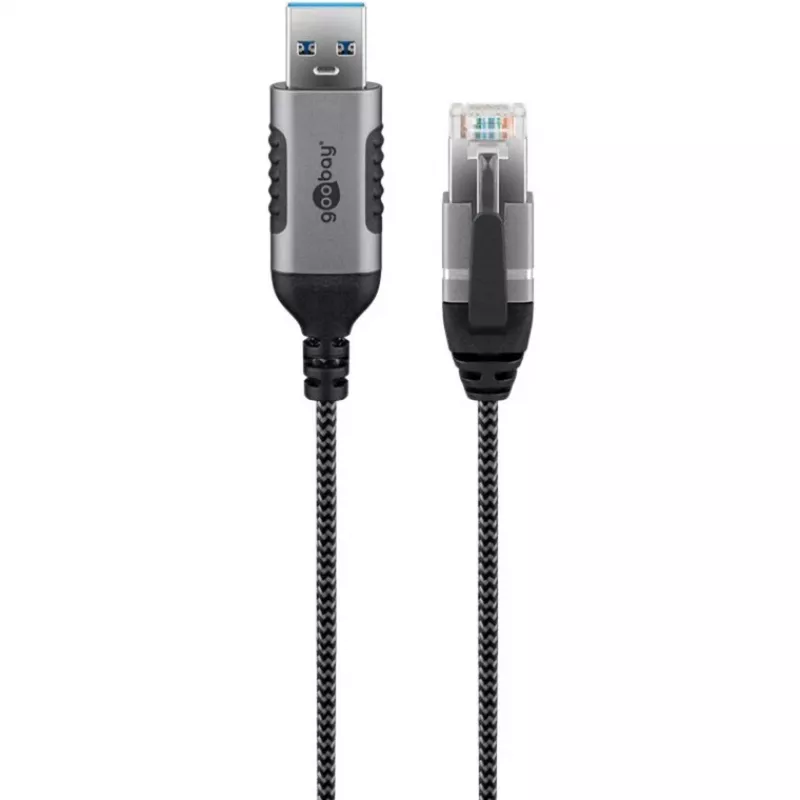 Goobay Ethernet-Cable USB-A 3.0 to RJ45 Slim 5 m - connects router, modem or (74397)