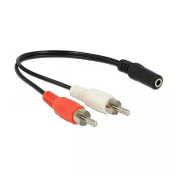 Audio Cable DeLOCK 85806 0.2m 2xRCA 3.5mm Black Red White
