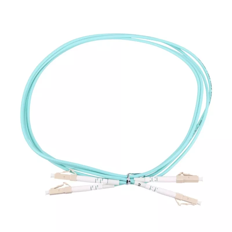 Extralink LC/UPC to LC/UPC fiber patchcord, Multi‑Mode OM3, Duplex, 3 mm jacket, 2 m
