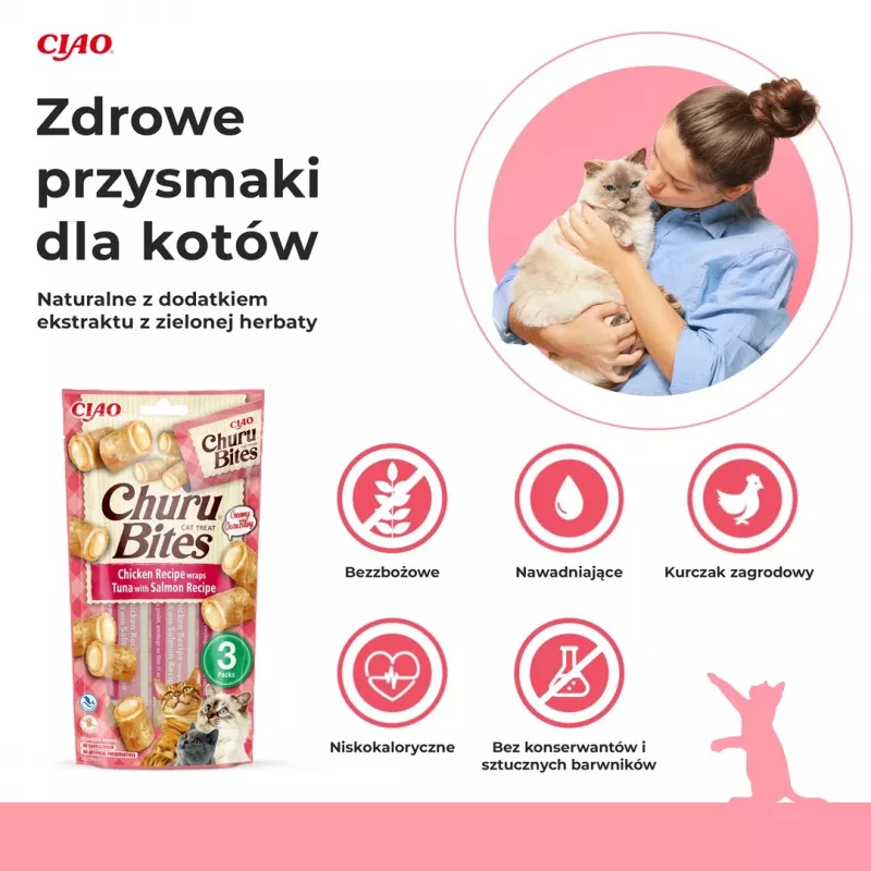 INABA Churu Bites Chicken with tuna and salmon - cat treats - 3x10 g