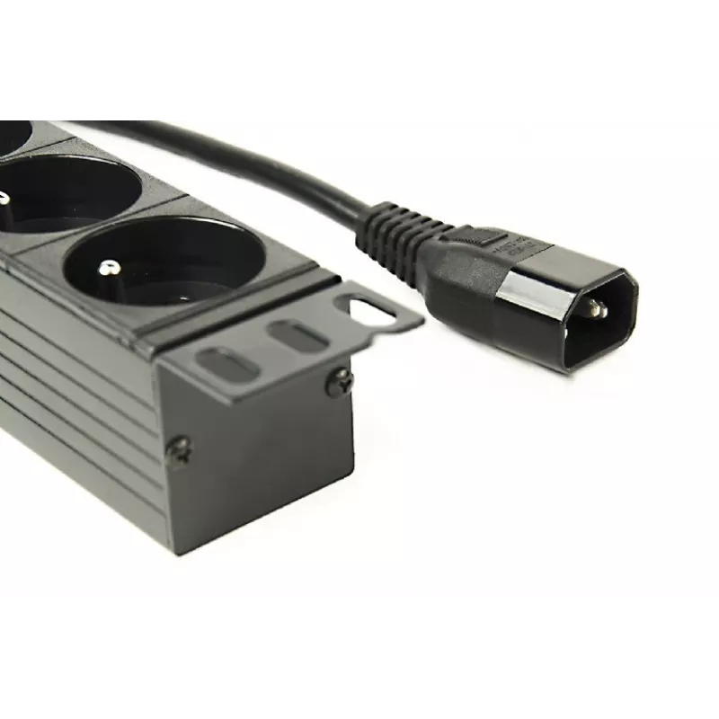 Power distribution unit Gembird EG-PDU-014-FC14, 8 AC outlets, C14 input, 3 m cable, 1U aluminium housing, 10 A, 3680 W