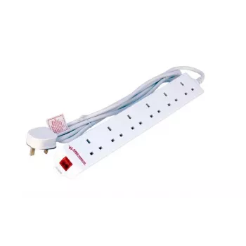 Power extension Microconnect MC-UKSURGESTRIP6-2M 6 AC outlets 2m Indoor White