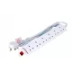 Power extension Microconnect MC-UKSURGESTRIP6-2M 6 AC outlets 2m Indoor White