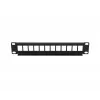 Patch panel Extralink 12-port UTP 10 inch metal housing, black