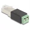 DeLOCK RJ45 plug to Terminal Block Adapter 2 pin 66604 Black Green