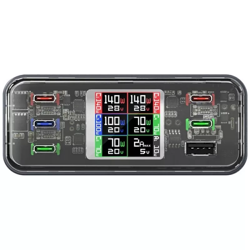 Charging station 360W 5xUSB-C + 1xUSB-A GaN