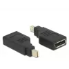Delock Adapter mini Displayport 1,2 male > Displayport female 4K 90° turned - DisplayPort-Adapter - Mini DisplayPort (M) angled to DisplayPort (W) angled - Black (65626)
