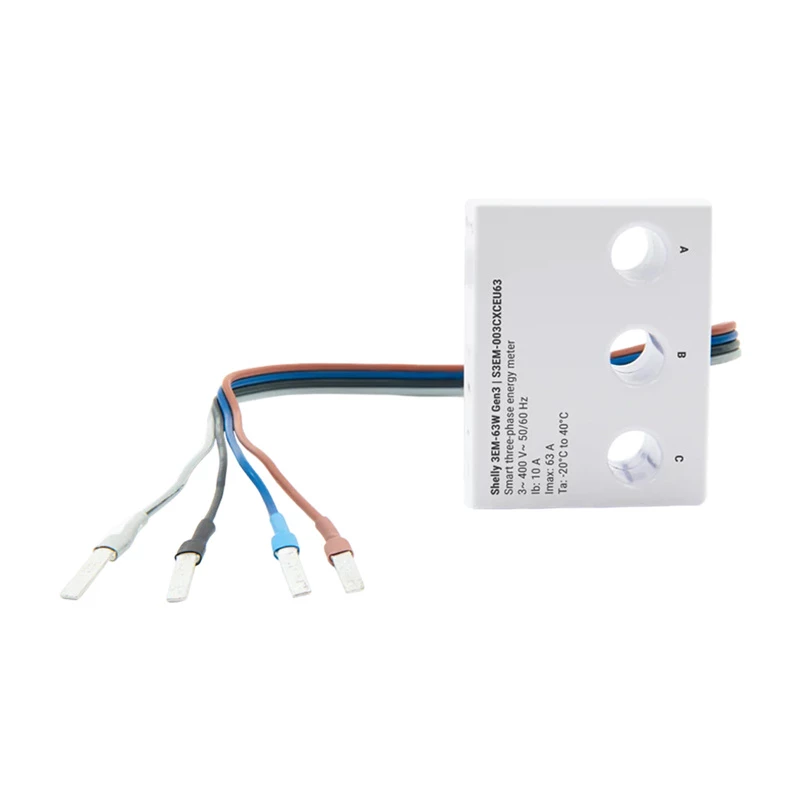WiFi energy meter Shelly 3EM-63W Gen3 — 3-channel wired power meter