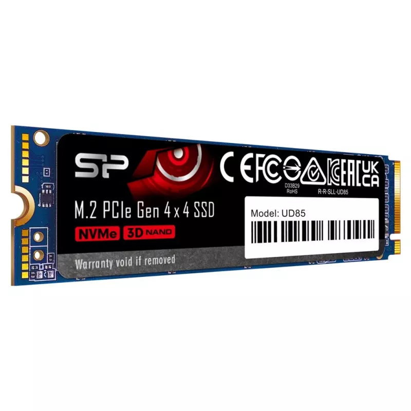M.2 SSD Silicon Power 250 GB PCIe 4.0 NVMe UD85 — 2280, Read 3300 MB/s, Write 1300 MB/s