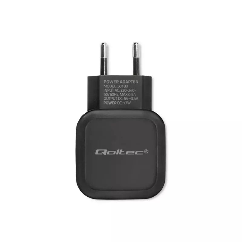 Qoltec 50188 mobile device charger Laptop, Smartphone, Smartwatch, Tablet, Telephone, Universal Black AC, DC Indoor