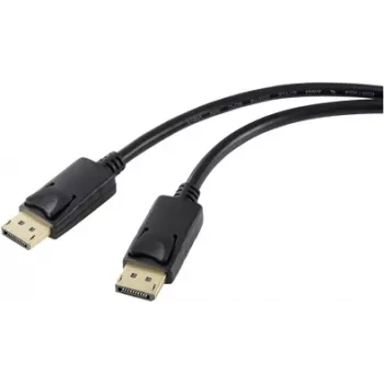 Renkforce DisplayPort Connection Cable DisplayPort Plug, DisplayPort Plug 2.00 m Black RF-5245268 DisplayPort 1.2 DisplayPort-Cable (RF-5245268)