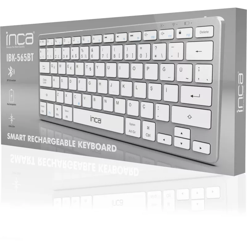 INCA Keyboard IBK-565BT BT 5.0, Smart, Battery 150Std, 8-10m silver