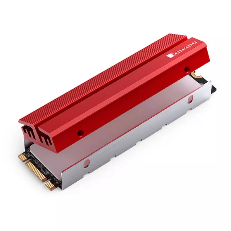M.2 SSD Cooler Jonsbo M.2-6 RED 2280 passive heatsink for 2280 NVMe/SATA drives