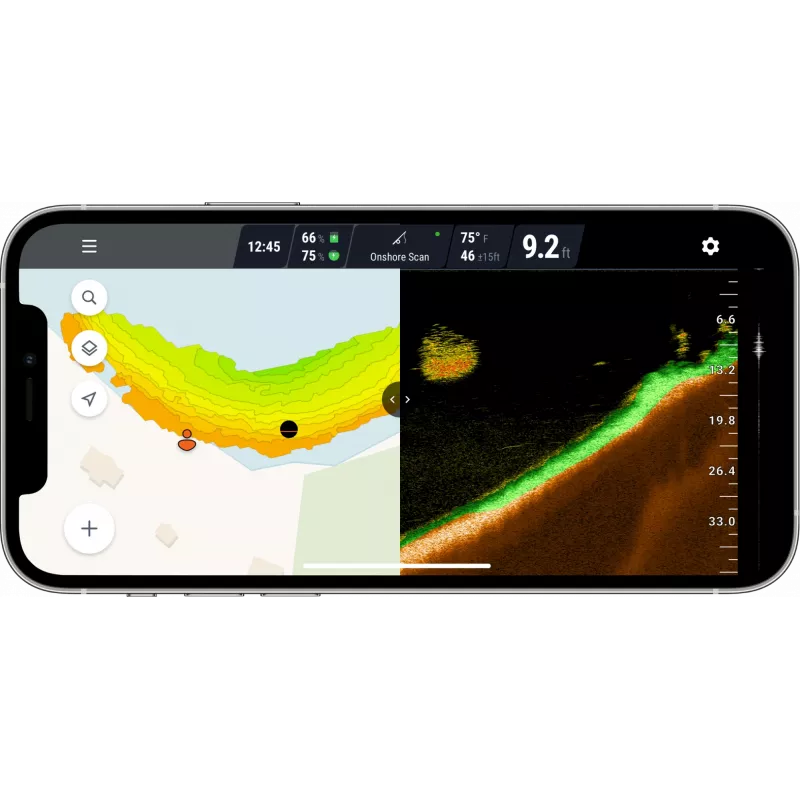 Portable fish finder deeper Smart Sonar PRO+ 2 sonar 675 kHz, 100 m range, 65×65×65 mm, Li‑Ion 950 mAh