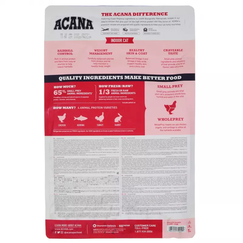 ACANA Indoor Entrée - dry cat food - 1,8kg
