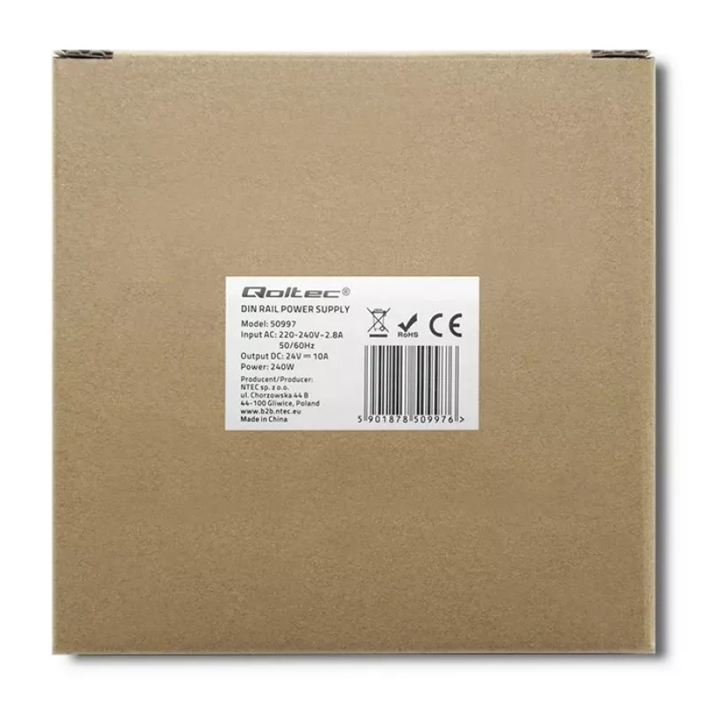 DIN rail power supply QOLTEC 50997 240W 24V 10A