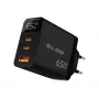 LCD wall charger USB socket + USB-Cx2 PD 65W GAN black wattmeter