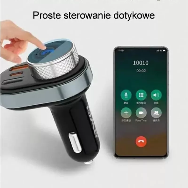 Hands-free kit Awei C-843 Bluetooth 5.0 with FM transmitter, USB and USB-C connections