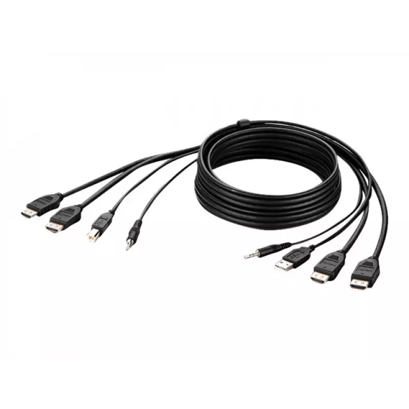 Belkin Secure KVM Combo Cable - Video- / USB- / Audio-Cable - TAA-Compliant - USB, Mini-Plug, HDMI (M)