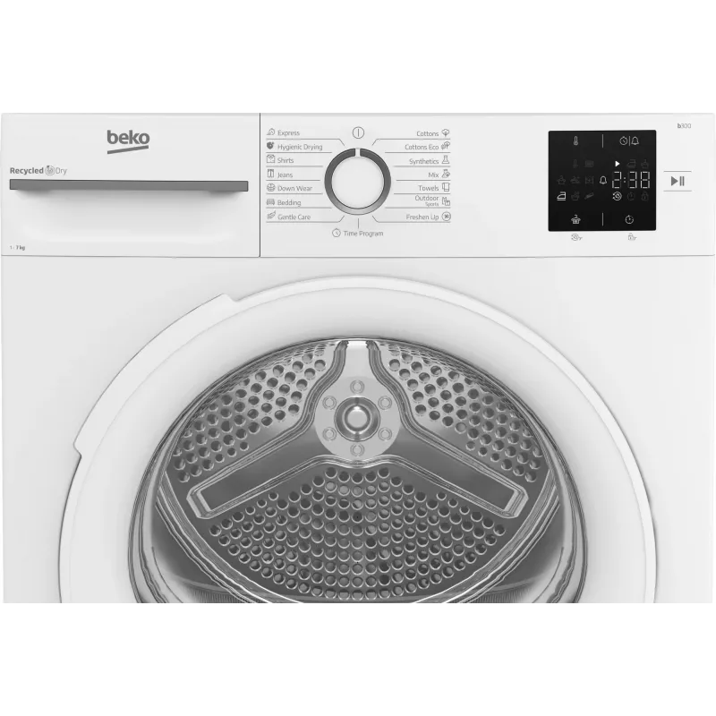 BEKO Dryer BM3T372E0W, 7 kg, Energy class E, Depth 54.5 cm
