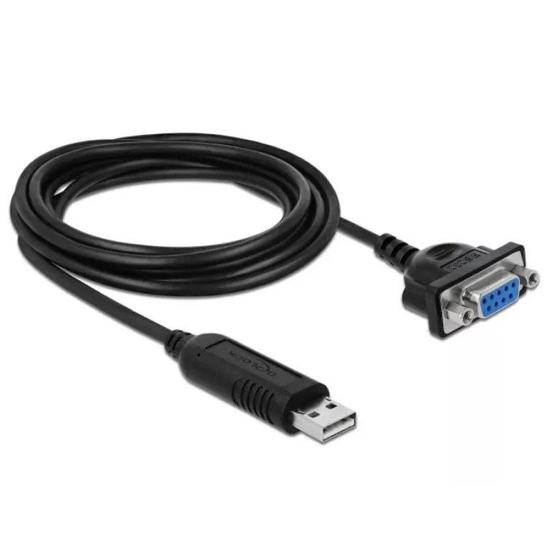 Serial Cable DeLOCK 66281 Black 1.8 m RS-232 USB Type-A