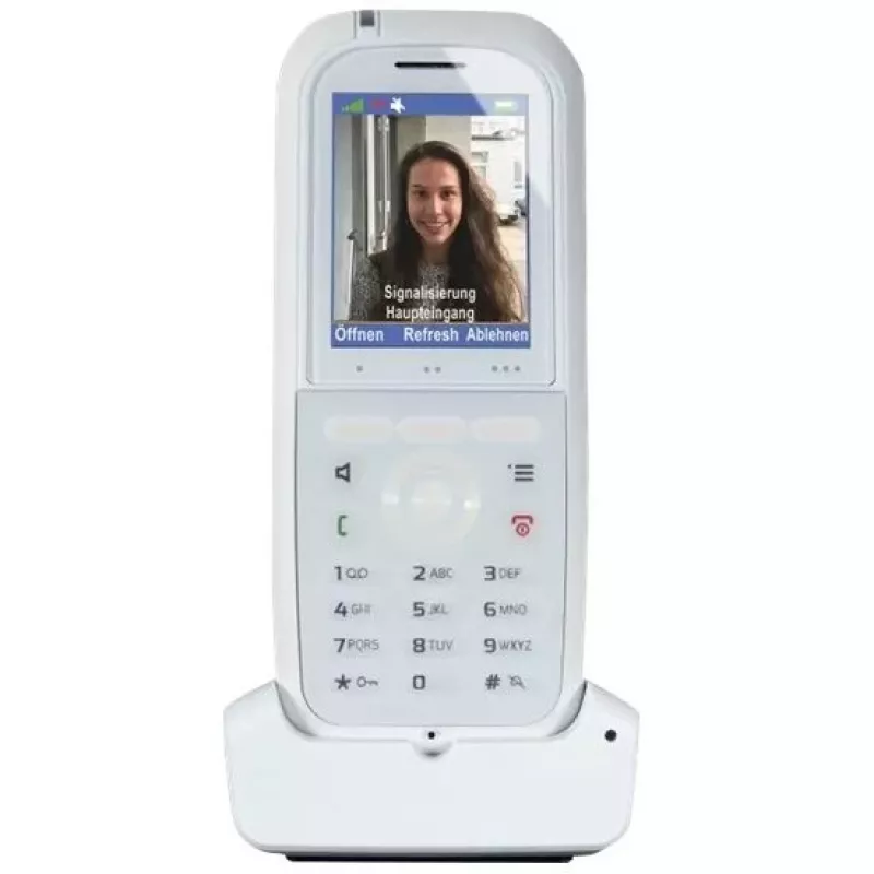 DECT phone agfeo DECT 77 IP — wireless VoIP handset with speakerphone, caller ID, display (white)