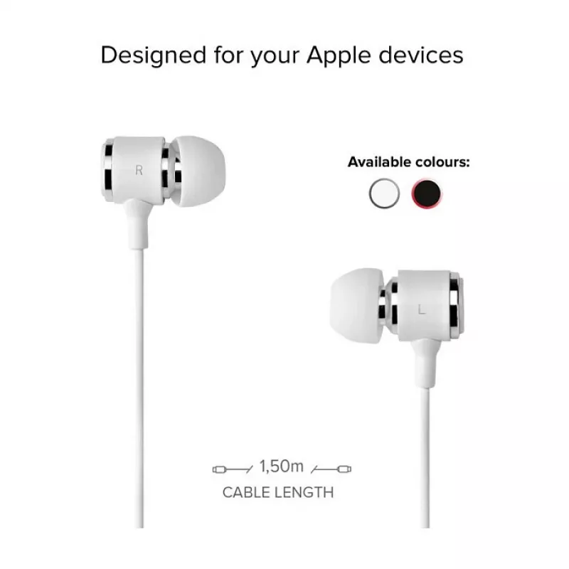 SBS TEINEARLIGHTW - Headphones - In-Ear - Anrufe & Musik - White - Knopf - Buttons