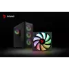 PC case SAVIO Noctis Flow RGB — Cube, ATX/Mini-ITX, 3x 120 mm front fans, tempered glass side, max GPU 35 cm